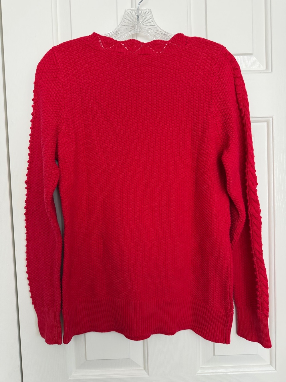 NWT LOFT Women’s Small Red Textured Crewneck Sweater - Picture 2 of 4